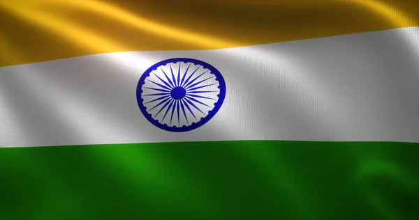 El sallayan kıvrımlı Hindistan Bayrağı, yakın görüş, 3D görüntüleme