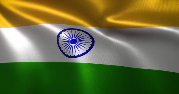 El sallayan kıvrımlı Hindistan Bayrağı, yakın görüş, 3D görüntüleme