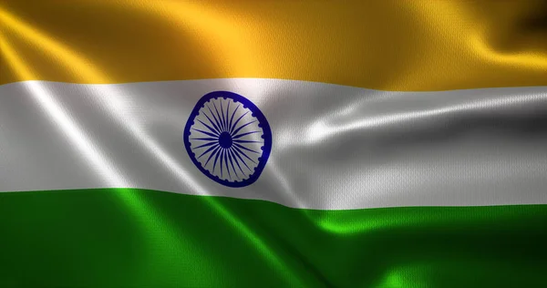 El sallayan kıvrımlı Hindistan Bayrağı, yakın görüş, 3D görüntüleme