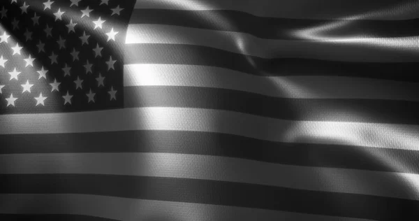 Black White American Flag United States America Flag Waving Folds — Φωτογραφία Αρχείου