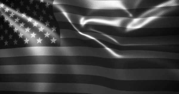 Black White American Flag United States America Flag Shap Folds — 스톡 사진