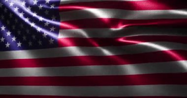 Amerikan Bayrağı, Amerika Birleşik Devletleri bayrağı dalgalanan katlar, yakın görüş, 3D görüntüleme