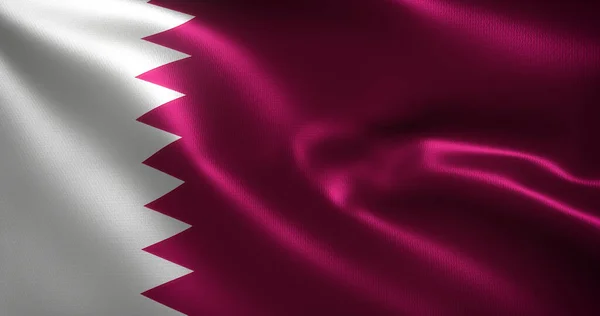 El sallayan kıvrımlı Katar Bayrağı, görüntüyü kapat, 3B görüntüleme