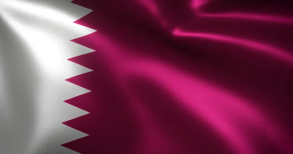 El sallayan kıvrımlı Katar Bayrağı, görüntüyü kapat, 3B görüntüleme