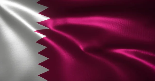 El sallayan kıvrımlı Katar Bayrağı, görüntüyü kapat, 3B görüntüleme