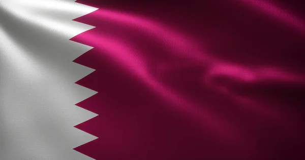 El sallayan kıvrımlı Katar Bayrağı, görüntüyü kapat, 3B görüntüleme