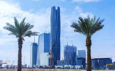 Riyadh, Saudi Arabia, KSA - December 02, 2017 new buildings being constructed in the new King Abdullah Financial District in Riyadh clipart