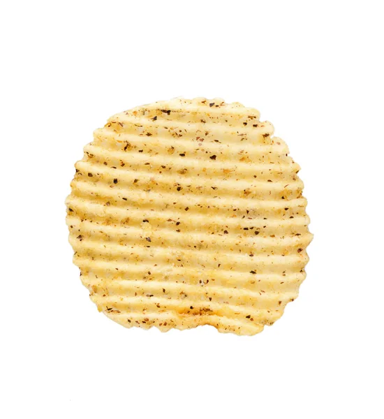 Aardappel chips geïsoleerd op witte achtergrond — Stockfoto