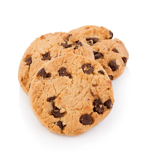 Chocolate Chip Cookie auf weißem Hintergrund — Stockfoto