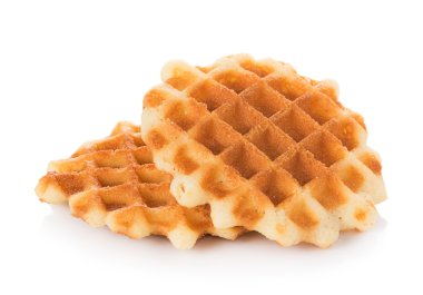 Beyaz arkaplanda izole edilmiş waffle 'lar