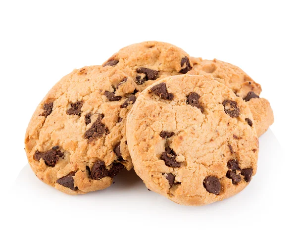 Chocolate Chip Cookie auf weißem Hintergrund — Stockfoto