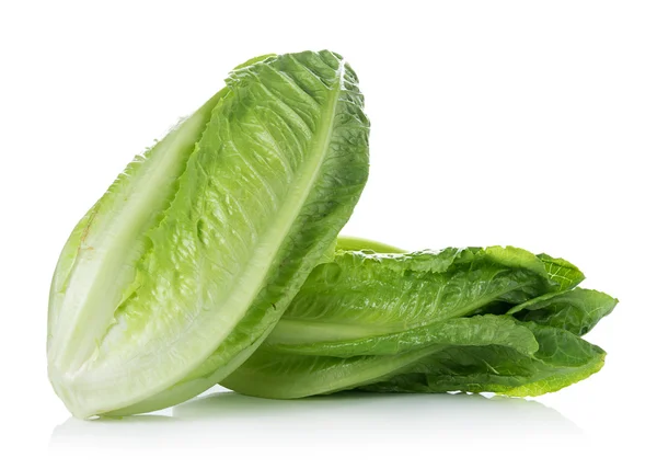 Cos sallad på vit bakgrund — Stockfoto