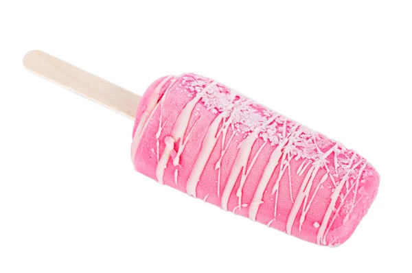 Pink Ice cream sticks on white background — Stock Photo, Image