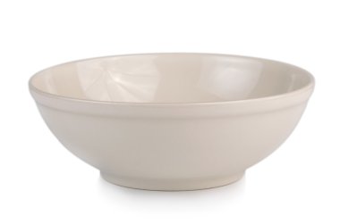 Beyaz arka planda boş beyaz kase izole