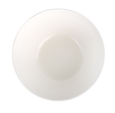 Beyaz arka planda boş beyaz kase izole