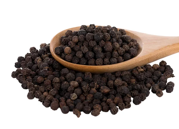 Black peppers on the white background — Stock Photo, Image