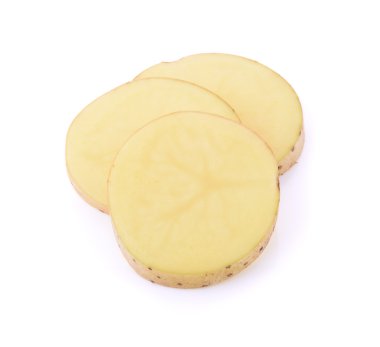 Beyaz arkaplanda izole edilmiş patates