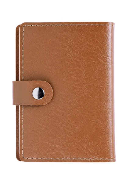 Cuaderno de cuero marrón aislado sobre fondo blanco —  Fotos de Stock