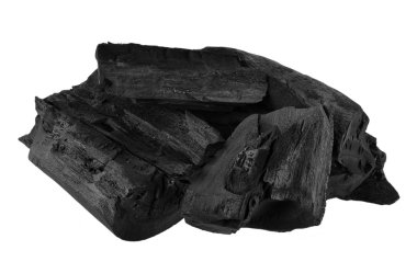 beyaz arkaplanda kömür