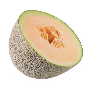 Beyaz arkaplanda izole edilmiş kavun