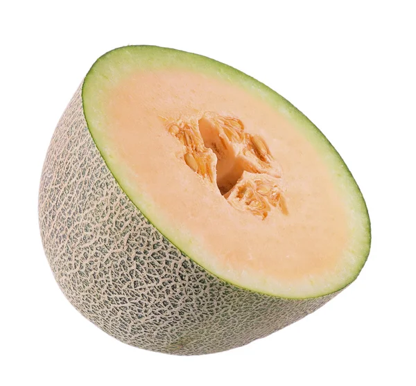 Melon cantaloup isolé sur fond blanc — Photo