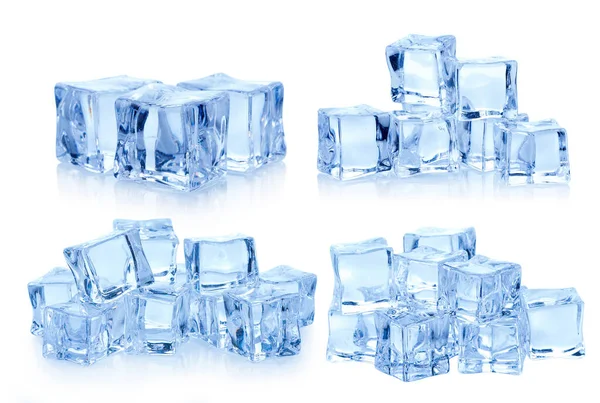 Cubes Glace Sur Fond Blanc — Photo