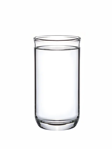 Vidro de água sobre fundo branco — Fotografia de Stock