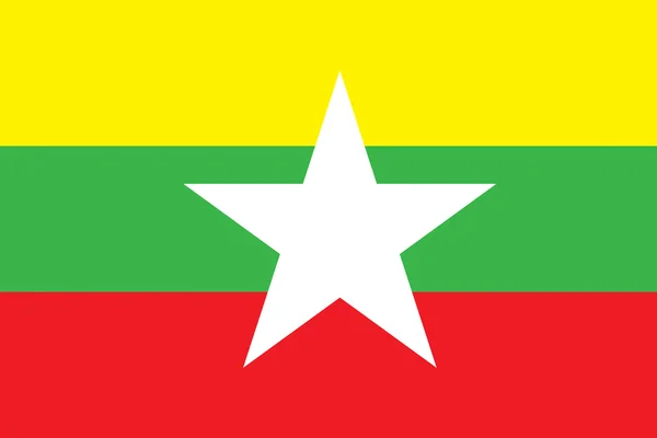 Bandera de myanmar — Vector de stock