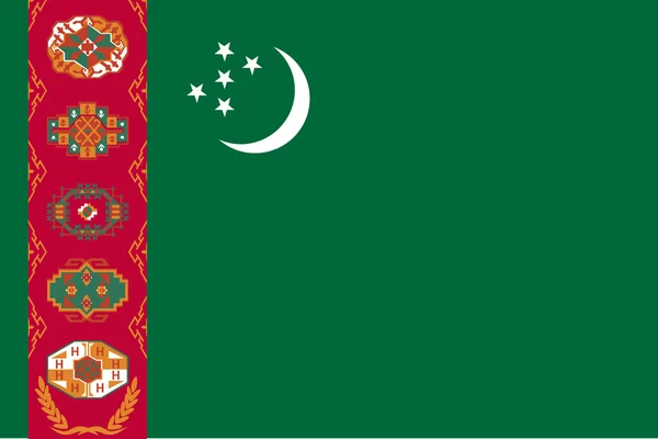 Флаг Туркменистана — стоковый вектор