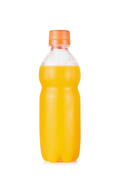 白い背景上に分離されてオレンジ ジュースのボトル — ストック写真