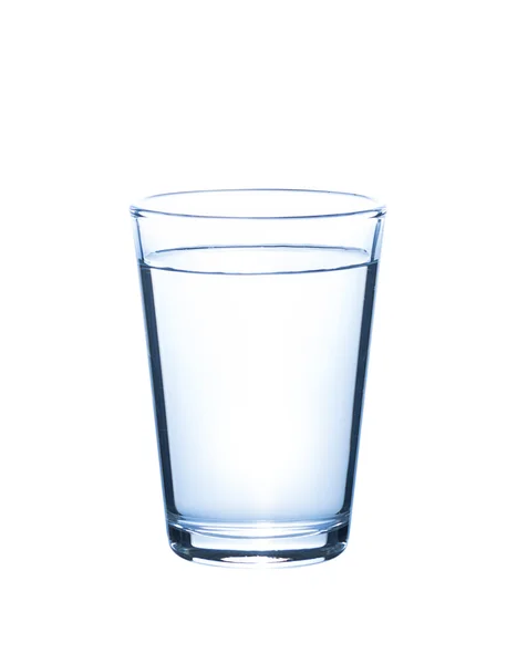 Vidro de água isolado sobre fundo branco — Fotografia de Stock
