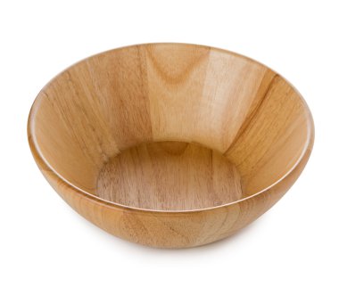 Tahta kase beyaz arka planda izole edilmiş.