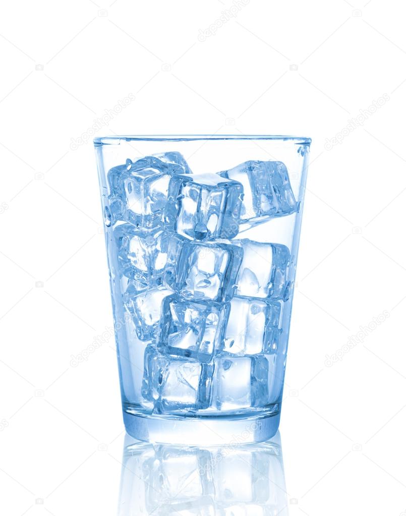 Glass Of Water With Ice Cubes Isolated On White Background Stock Photo Image By C Nortongo