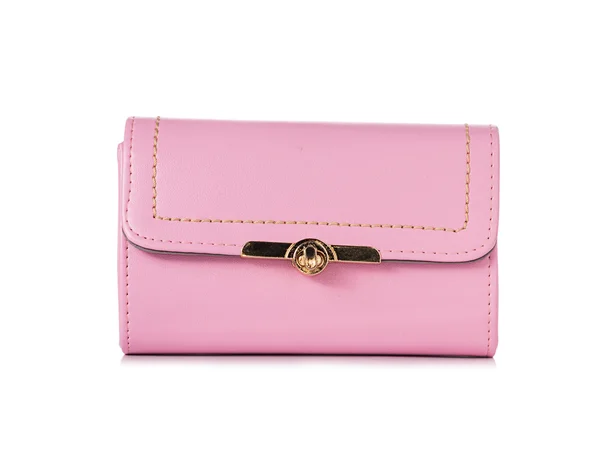 Bolso de mano de cuero rosa sobre fondo blanco —  Fotos de Stock