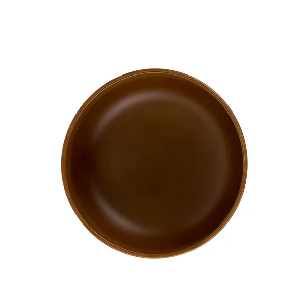 Ciotola vuota marrone isolato su sfondo bianco — Foto Stock