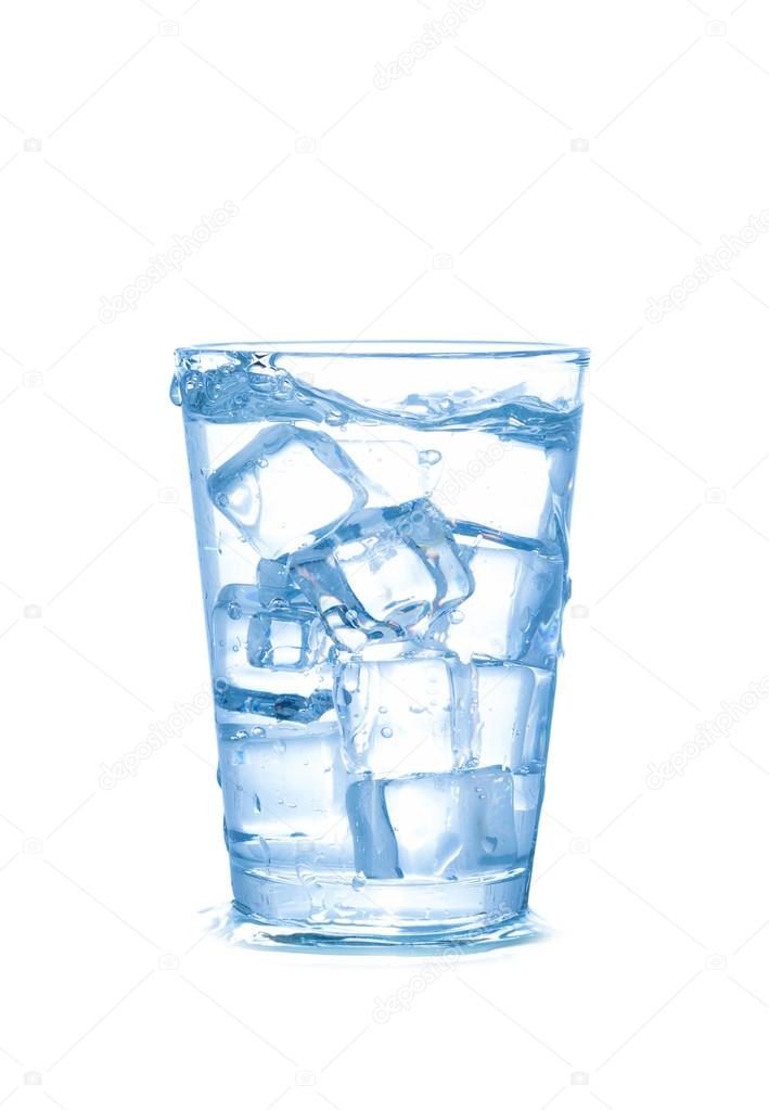 Glass Of Water With Ice Cubes Isolated On White Background Stock Photo Image By C Nortongo