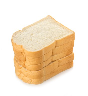 Beyaz arkaplanda izole edilmiş dilimlenmiş ekmek