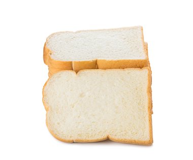 Beyaz arkaplanda izole edilmiş dilimlenmiş ekmek