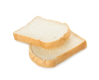 Beyaz arkaplanda izole edilmiş dilimlenmiş ekmek