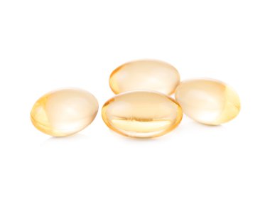 Beyaz arkaplanda balık yağı