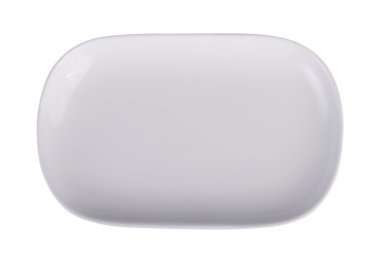 beyaz arkaplanda izole edilmiş beyaz plaka