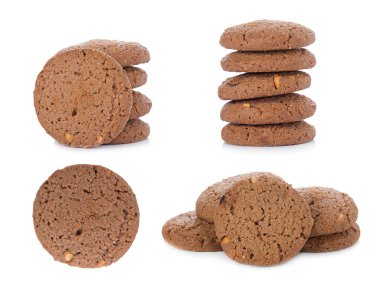 çikolata cips çerez üzerinde beyaz izole