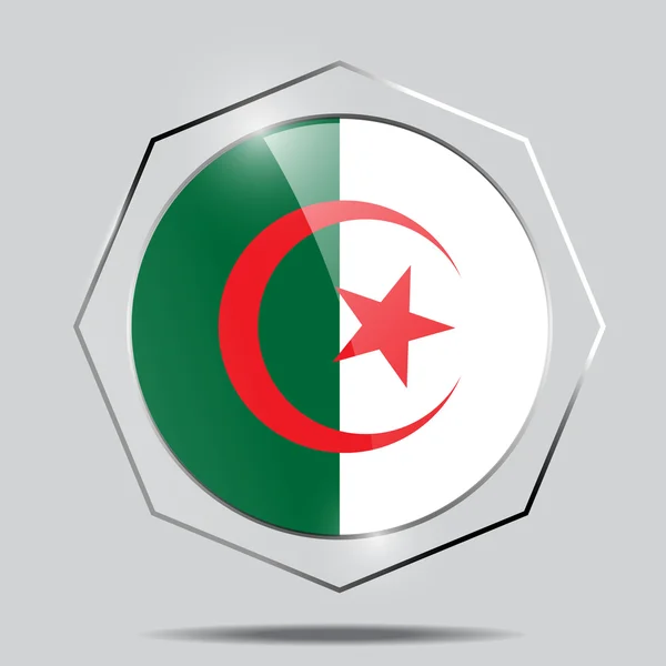 Bouton Drapeau de Algérie — Image vectorielle