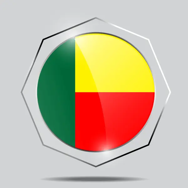 Knop vlag van Benin — Stockvector