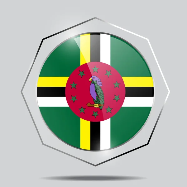 Knappen flagga Dominica — Stock vektor