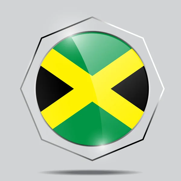 Tlačítko vlajka Jamajka — Stockový vektor