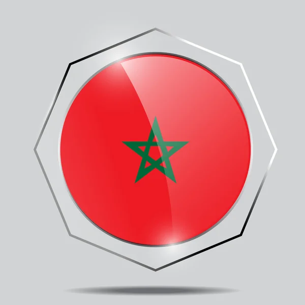 Bendera Kancing Maroko - Stok Vektor