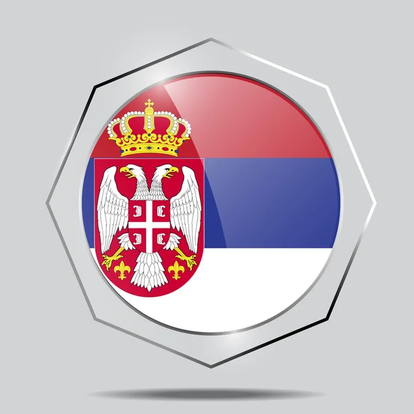 Pulsante Bandiera della Serbia — Vettoriale Stock