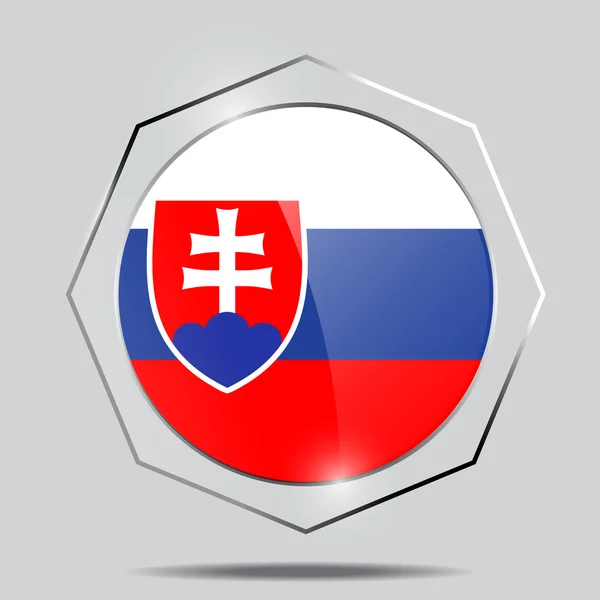 Knappen flagga Slovakien — Stock vektor