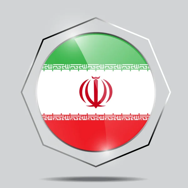 Bouton Drapeau de Iran — Image vectorielle